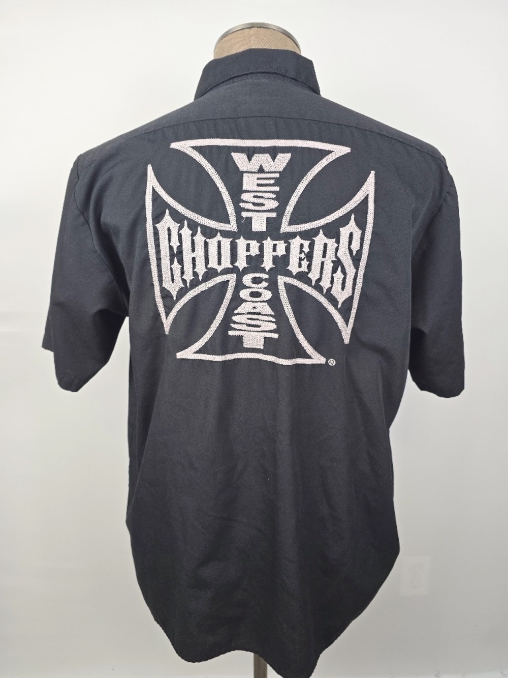 Vintage Jesse James West Coast Choppers M/C Club Work Shirt - Large Black